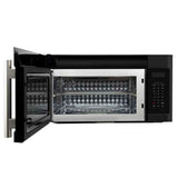 FORNO Fornace 30" 1.5 cu. ft. 300 CFM Over The Range Microwave in Black with Silver Accents, FOTR3038-30BLK