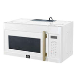 FORNO Fornace 30" 1.5 cu. ft. 300 CFM Over The Range Microwave in White with Antique Brass Accents, FOTR3038-30WHT