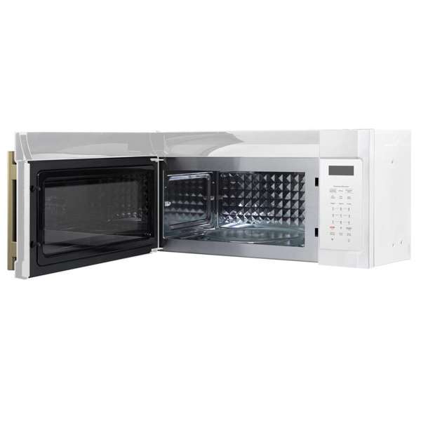 FORNO Fornace 30" 1.5 cu. ft. 300 CFM Over The Range Microwave in White with Antique Brass Accents, FOTR3038-30WHT