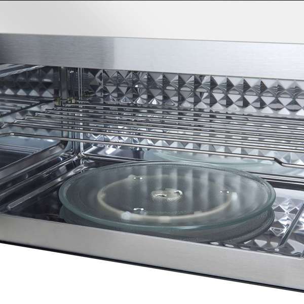 FORNO Fornace 30" 1.5 cu. ft. 300 CFM Over The Range Microwave in White with Antique Brass Accents, FOTR3038-30WHT