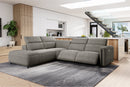 Valencia Octavia Fabric Reclining Sectional Cloud Sofa, L-Shape with Left Chaise, Dark Grey