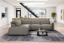 Valencia Octavia Fabric Reclining Sectional Cloud Sofa, L-Shape with Left Chaise, Dark Grey