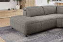 Valencia Octavia Fabric Reclining Sectional Cloud Sofa, L-Shape with Left Chaise, Dark Grey