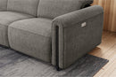 Valencia Octavia Fabric Reclining Sectional Cloud Sofa, L-Shape with Left Chaise, Dark Grey