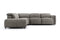 Valencia Octavia Fabric Reclining Sectional Cloud Sofa, L-Shape with Left Chaise, Dark Grey