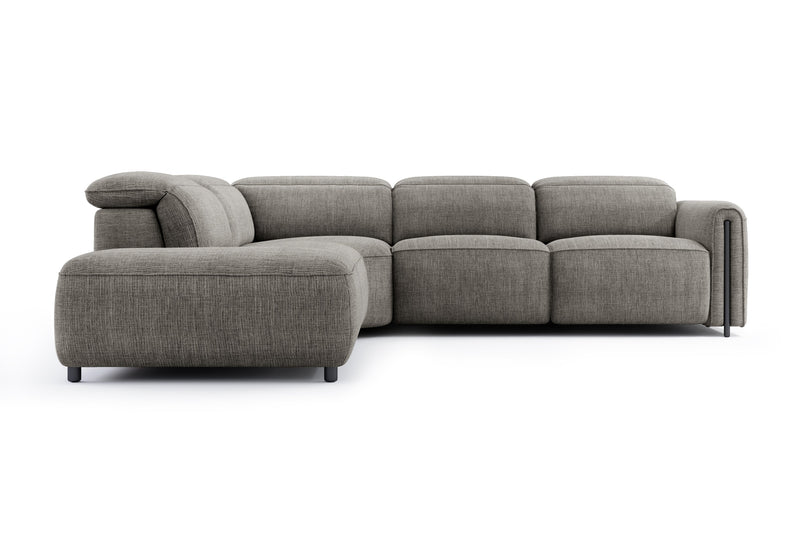 Valencia Octavia Fabric Reclining Sectional Cloud Sofa, L-Shape with Left Chaise, Dark Grey