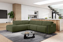 Valencia Octavia Fabric Reclining Sectional Cloud Sofa, L-Shape with Left Chaise, Olive Green