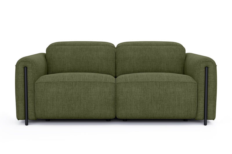 Valencia Octavia Fabric Dual Reclining Cloud Loveseat Sofa, Olive Green