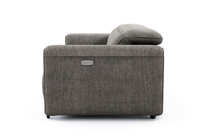 Valencia Octavia Fabric Dual Reclining Cloud Loveseat Sofa, Dark Grey