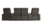 Valencia Olivia Top Grain Leather Row of 4 Loveseat Center Home Theater Seating, Cloudy Grey