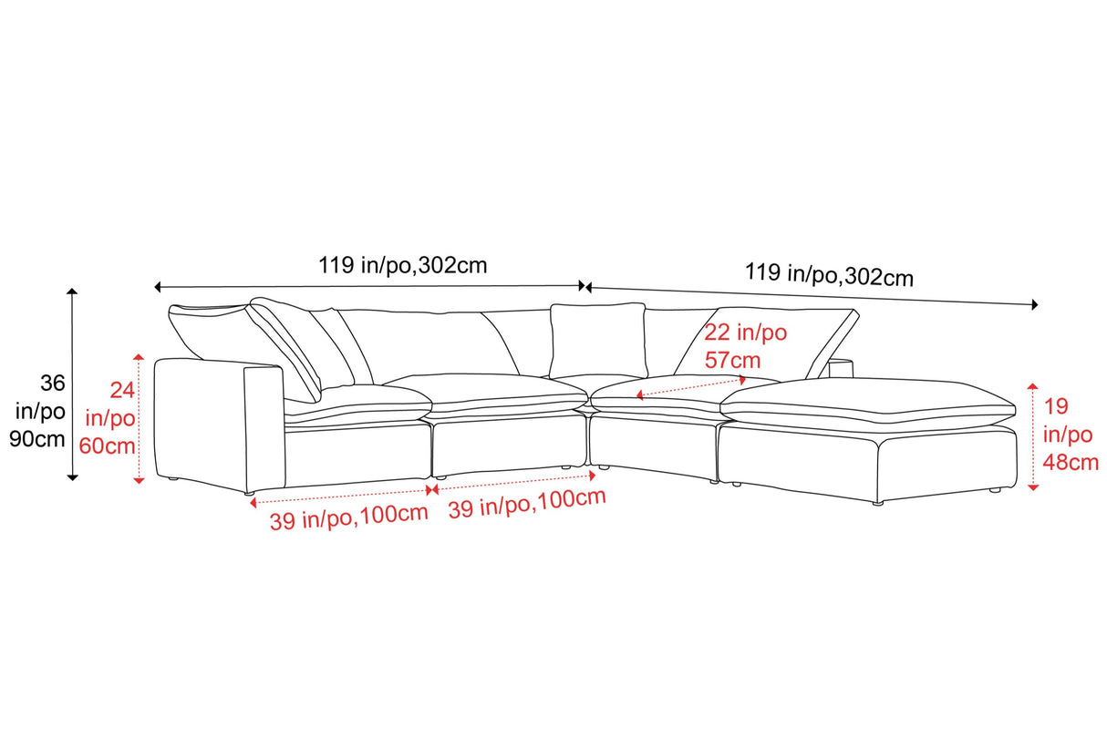 Ophelia Fabric Modular Sectional Sofa