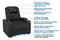 Valencia 2025 New Oslo Leather Home Theater Seating Row of 5 Loveseat Right, Midnight Black
