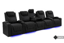 Valencia Oslo Luxury Console Home Theater Seating Console Row of 5 Dropdown Center, Onyx