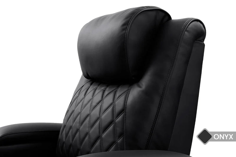Valencia 2025 New Oslo Luxury Home Theater Seating Row of 5 Loveseat Left, Onyx