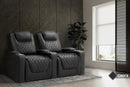 Valencia 2025 New Oslo Luxury Home Theater Seating Row of 5 Loveseat Left, Onyx