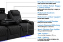 Valencia Oslo Luxury Console Home Theater Seating Console Row of 5 Dropdown Center, Onyx