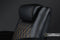 Valencia 2025 New Oslo Ultimate Luxury Leather Home Theater Seating Row of 5 Loveseat Left, Onyx with Gold Stitching