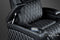 Valencia 2025 New Oslo Ultimate Luxury Leather Home Theater Seating Row of 2 Loveseat, Onyx with Silver Stitching