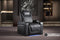 Valencia 2025 New Oslo Ultimate Luxury Leather Home Theater Seating Row of 2 Loveseat, Onyx with Silver Stitching