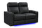 Valencia Piacenza Luxury Leather Home Theater Seating Row of 2 Loveseat, Onyx