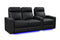 Valencia Piacenza Luxury Leather Home Theater Seating Row of 3 Loveseat Left, Onyx