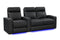 Valencia Piacenza Luxury Leather Home Theater Seating Row of 3 Loveseat Right, Onyx