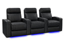 Valencia Piacenza Luxury Leather Home Theater Seating Row of 3, Onyx