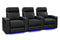 Valencia Piacenza Luxury Leather Home Theater Seating Row of 3, Onyx