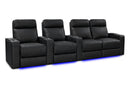 Valencia Piacenza Luxury Leather Home Theater Seating Row of 4 Loveseat Right, Onyx