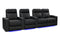 Valencia Piacenza Luxury Leather Home Theater Seating Row of 4 Loveseat Right, Onyx
