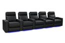 Valencia Piacenza Luxury Leather Home Theater Seating Row of 5, Onyx