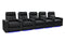 Valencia Piacenza Luxury Leather Home Theater Seating Row of 5, Onyx