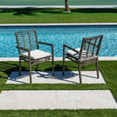 Panama Jack Graphite Set of 2 Stackable Armchairs with Cushion