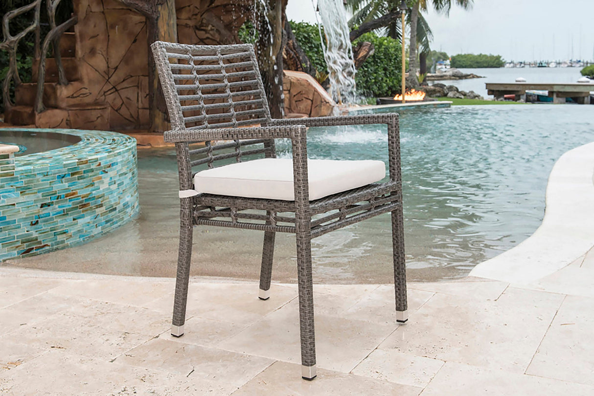 Panama Jack Graphite Set of 2 Stackable Armchairs with Cushion