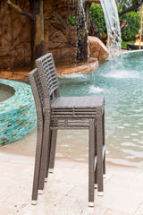 Panama Jack Graphite Set of 2 Stackable Barstools