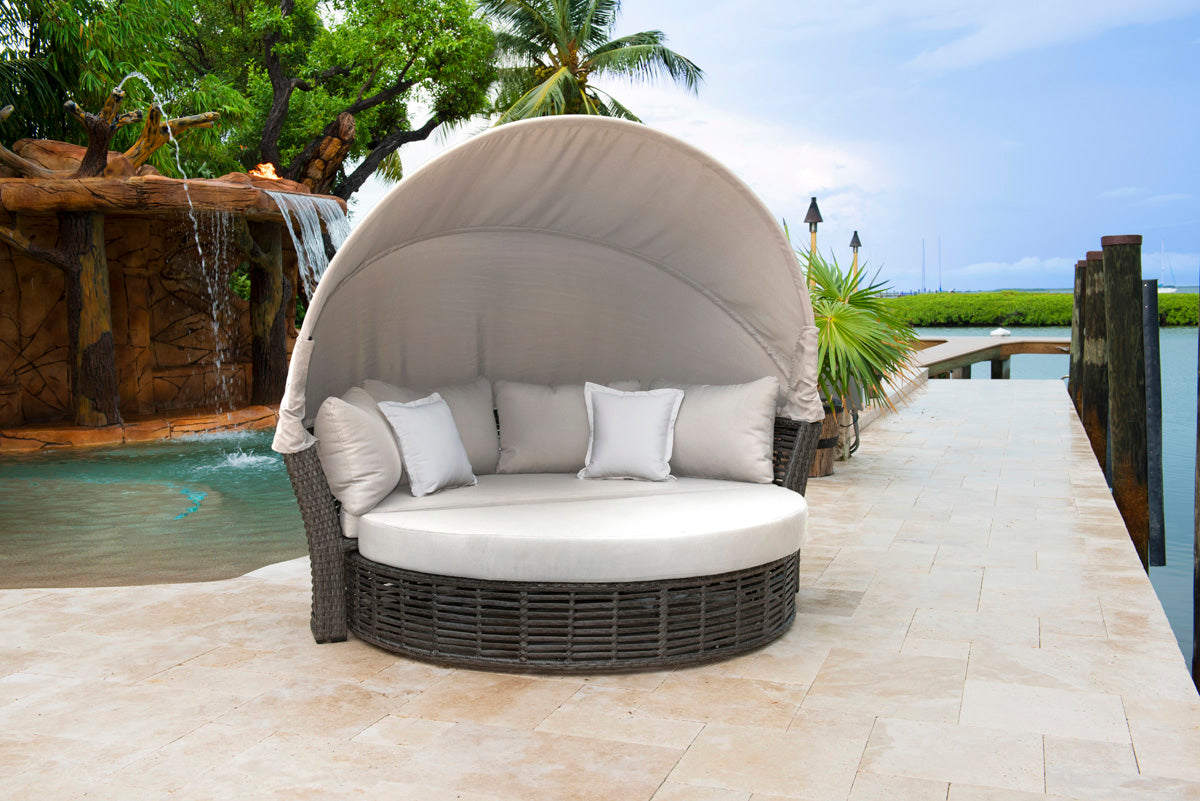 Panama Jack Graphite Canopy Daybed with Cushions