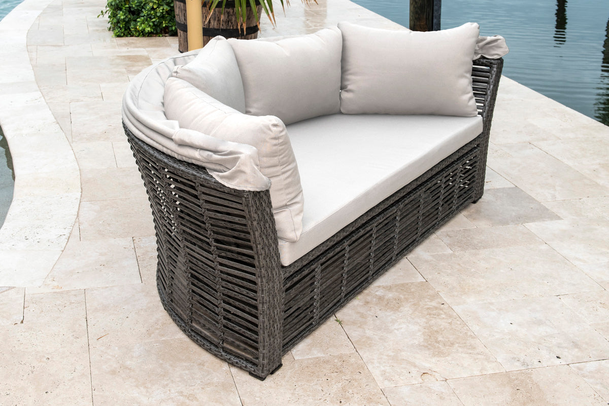 Panama Jack Graphite Canopy Daybed with Cushions