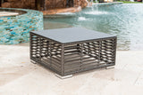 Panama Jack Graphite Square Coffee Table with glass