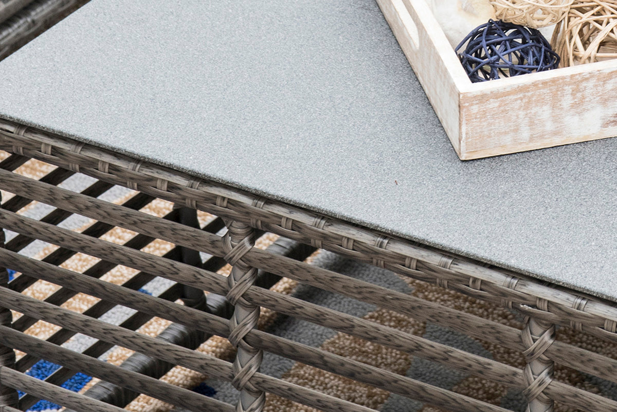 Panama Jack Graphite Square Coffee Table with glass