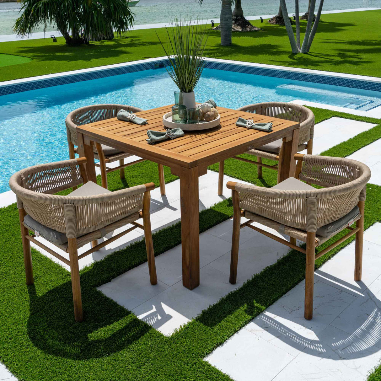 Panama Jack Corsica 5-Piece Square Dining Set