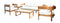 Panama Jack Bali Teak 5-Piece Seating Set