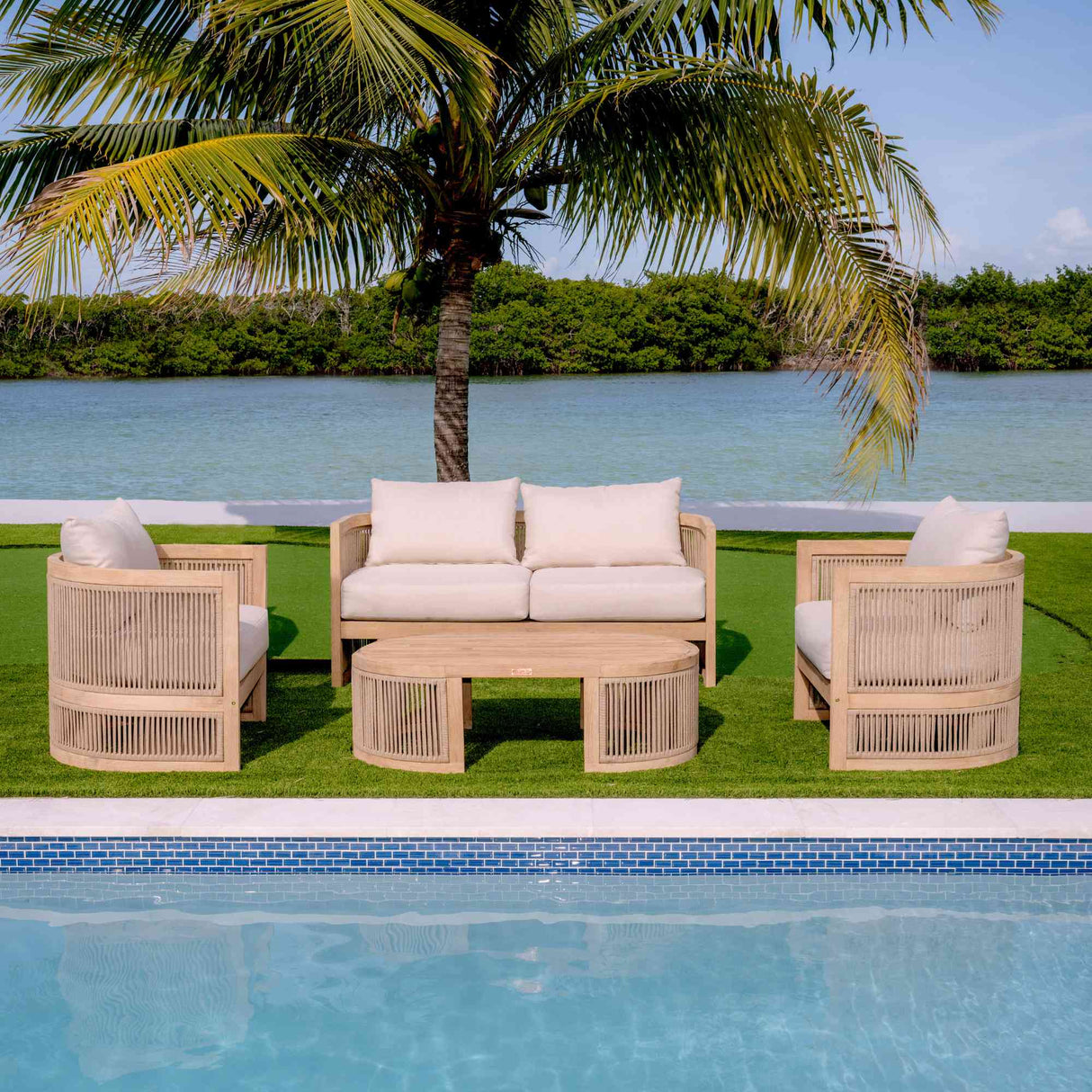Panama Jack Cabo 4-Piece Loveseat Seating Set