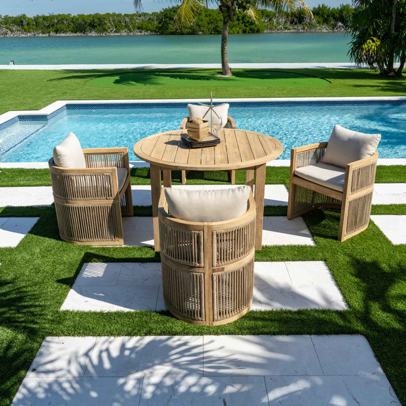 Panama Jack Cabo 5-Piece Barrel Round Dining Set