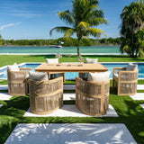 Panama Jack Cabo 7-Piece Barrel Rectangular Dining Set