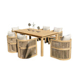 Panama Jack Cabo 7-Piece Barrel Rectangular Dining Set
