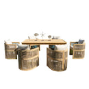 Panama Jack Cabo 7-Piece Barrel Rectangular Dining Set