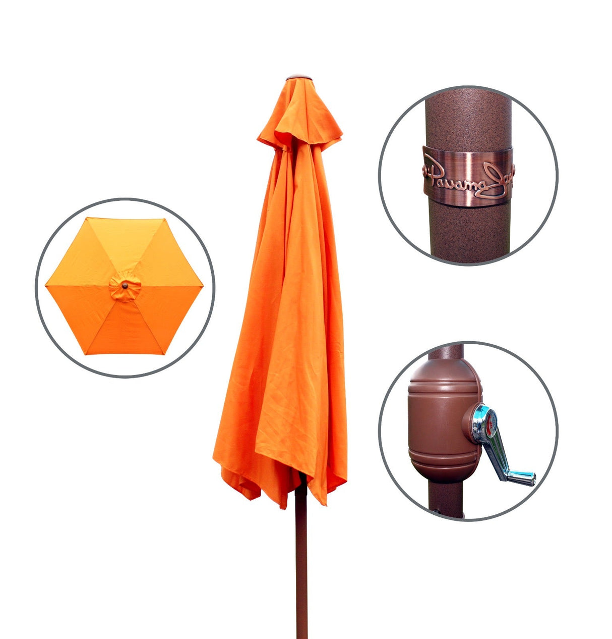 Panama Jack Orange 9 Ft Alum Patio Umbrella W/Crank