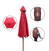 Panama Jack Red 9 Ft Alum Patio Umbrella W/Crank
