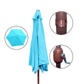 Panama Jack Teal 9 Ft Alum Patio Umbrella W/Crank