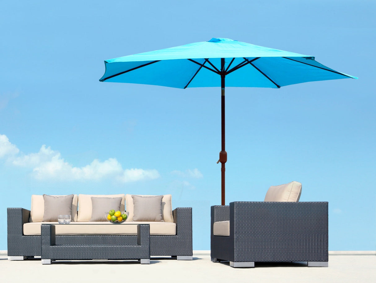 Panama Jack Teal 9 Ft Alum Patio Umbrella W/Crank